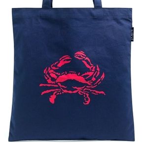 New! J. Crew Crab Tote Cotton in Navy Blue NWT